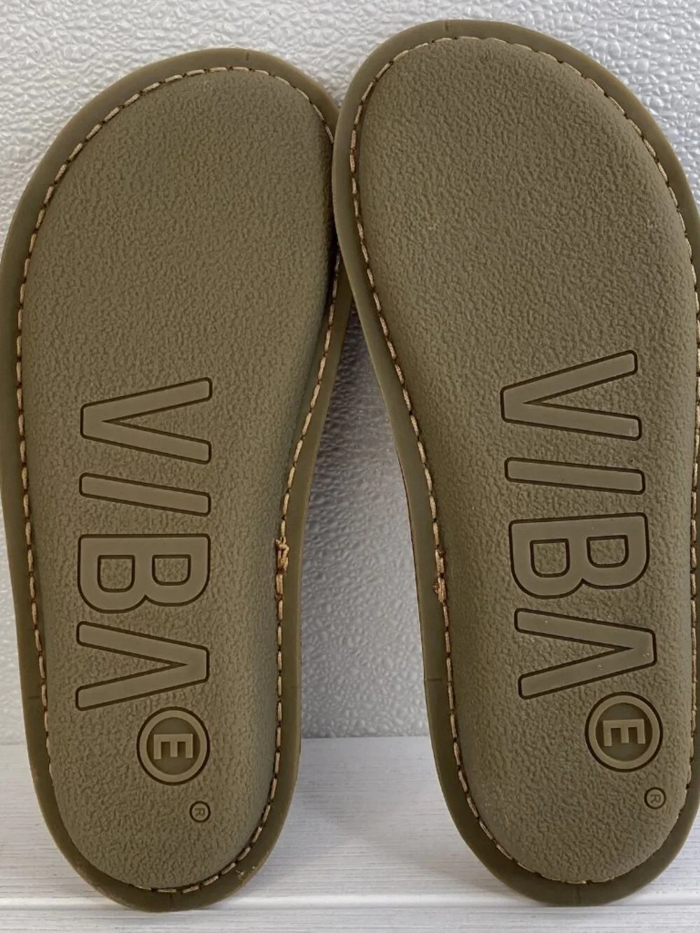Vibae Saint Tropez Slides Men's Size 10 Cognac Brownn Leather Open Toe Sandals